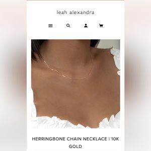 Leah Alexandra 10k Herringbone Necklace